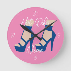 High Heel Shoe Thunder_Cove Round Clock
