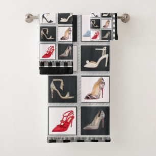High Heel Shoes Collage Stiletto pumps Towel Set