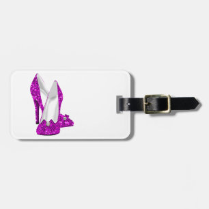 High Heel Shoes Stileto Glitter Pink Luggage Tag