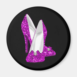 High Heel Shoes Stileto Glitter Pink Magnet