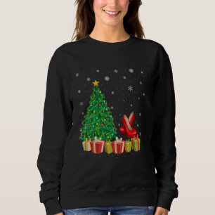 High Heel Xmas Tree Lighting Santa Hat High Heel C Sweatshirt
