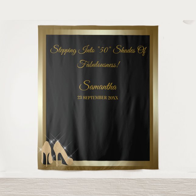 High Heels Birthday Party Tapestry Backdrop Banner (Front)