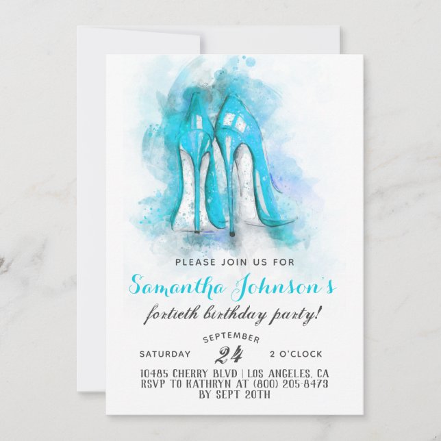 High Heels Fabulous Glam Birthday Invitation (Front)