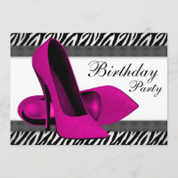 High Heels Hot Pink Zebra Birthday Party