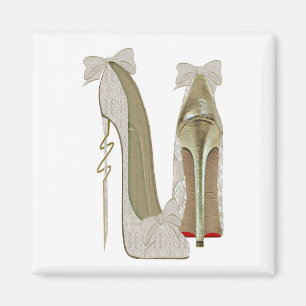 High Heels Lace and Bows Stiletto Shoes Art Magnet