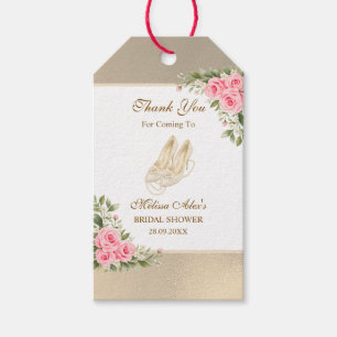 High Heels Pearls Roses Bridal Shower Thank You Gift Tags