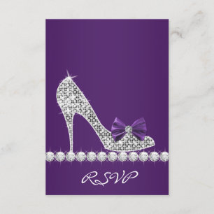 High Heels Purple Sweet Sixteen Birthday RSVP