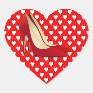 high heels red heart sticker