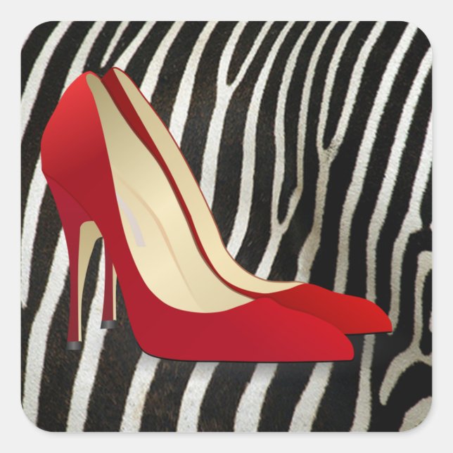 high heels red square sticker (Front)