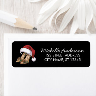 High Heels Santa Hat Christmas Return Address