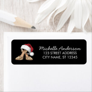 High Heels Santa Hat Christmas  Return Address 