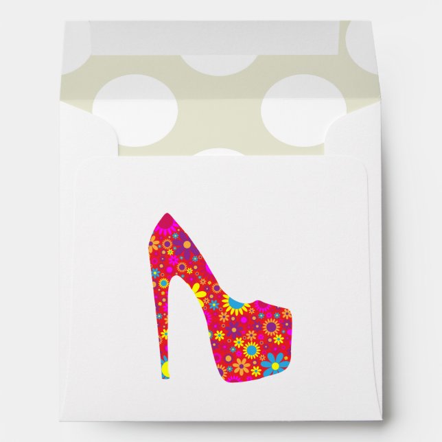 High Heels, Stiletto, Pumps, Flowers, Red Shoes Envelopes (Back (Bottom))
