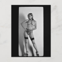 High Heels & Stockings B&W Photo postcard