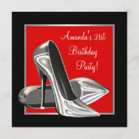 High Heels Womans Red Black Birthday Party