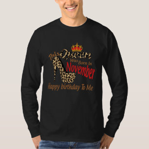 High Heels Womens Leopard This Queen Was Born In N T-Shirt