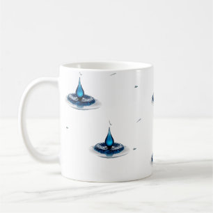 High-Impact Abstract Blue Water Drop Classic Mug