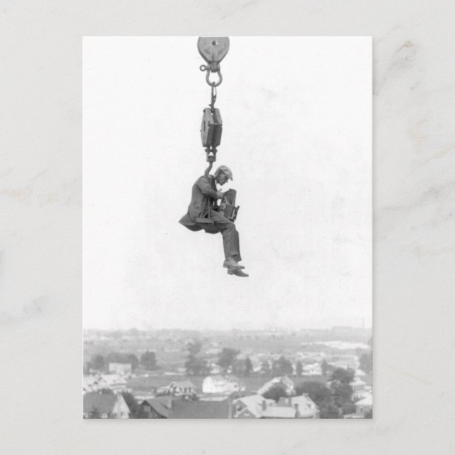 High In The Air Vintage Photo Postcard (Front)