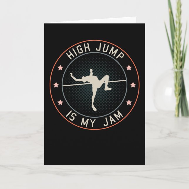 High Jump High Jumper Gift Athletics Retro Card (Front)