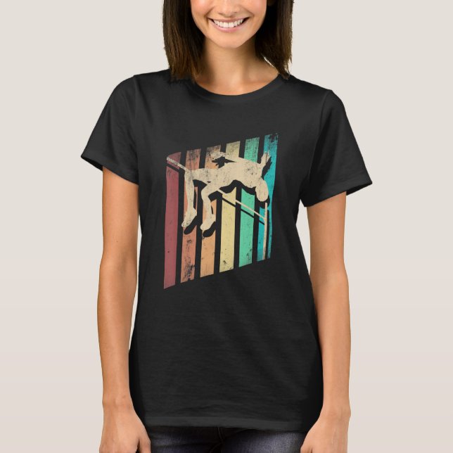 High Jump Jumping Jumper Track And Field Silhouett T-Shirt (Front)