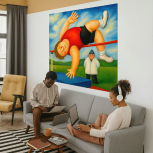 High Jump - Large Wrapped Canvas Art Print