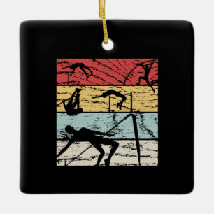 High Jump Retro Ceramic Ornament
