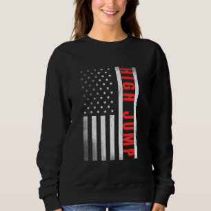 High Jumper Vintage US Flag Proud High Jump Sweatshirt