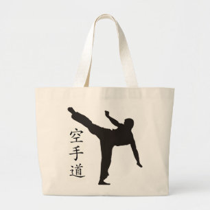 High Kick/Karate Kanji Large Tote Bag