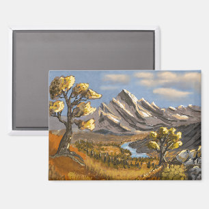 High mountain river and stream. magnet