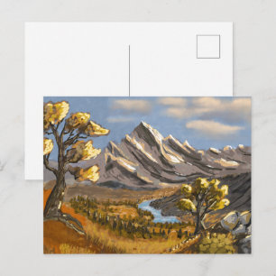 High mountain river and stream. postcard