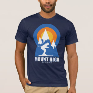 High Mountain Ski Sunset Retro T-Shirt