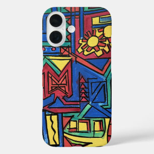 High Noon-Hand Painted Abstract Art iPhone 16 Case