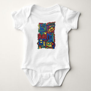 High Noon-Whimsical Abstract Geometric Art Baby Bodysuit