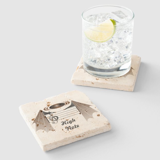 High Note Bat Favourite Song Stone Coaster (Side)