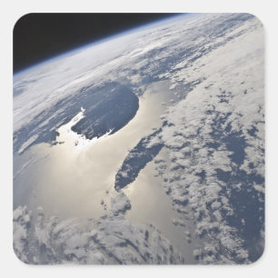 High-oblique view of the Gaspe Peninsula Square Sticker