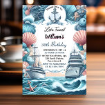 High Ocean Waves Travel Anchor Yacht 40th Birthday Invitation<br><div class="desc">Embark on a high-seas adventure with our "High Ocean Waves Travel Anchor Yacht" 40th Birthday Invitation! This elegant invitation invites you to commemorate your milestone birthday surrounded by the majestic ocean waves and the allure of a yacht. Whether it's the thrill of adventure or the tranquillity of the sea, this...</div>