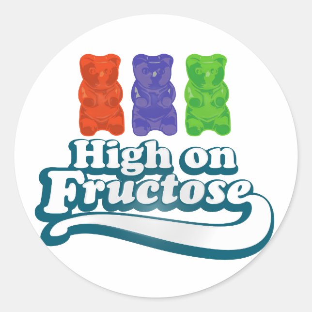 High on Fructose Classic Round Sticker (Front)