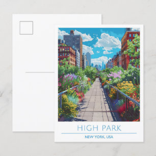 High Park New York USA Vintage Travel Postcard