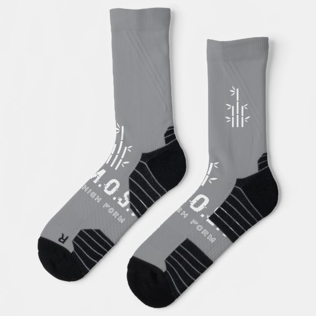  High-Performance Athletic Crew Sock Grey (Left)