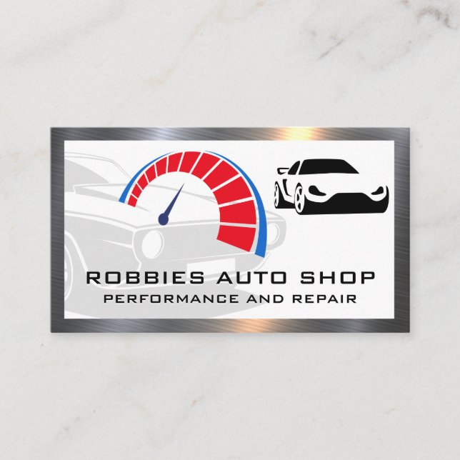 High Performance Auto Parts Logos Business Card (Front)