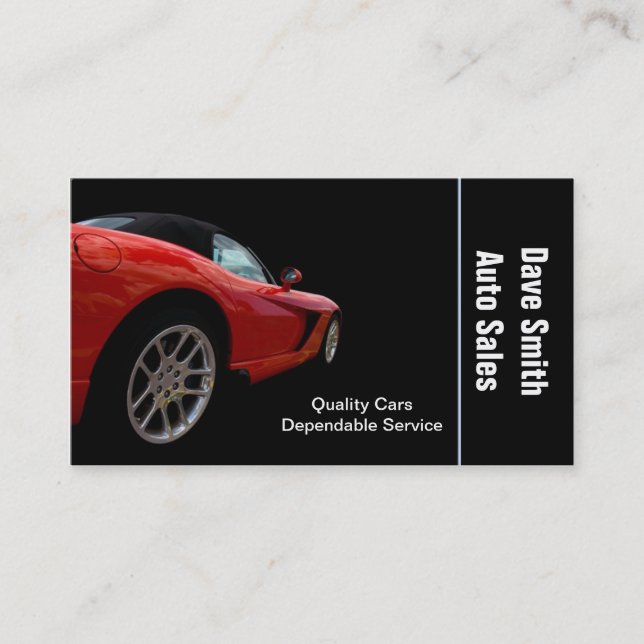 High Performance Auto Sales & Service Business Card (Front)
