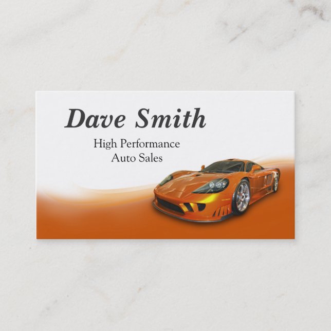 High Performance Automotive Sales & Service Business Card (Front)