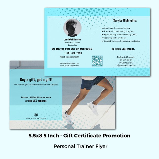 High Performance Gift Certificate Promotion Flyer (5.5x8.5 Inch, Landscape Format, High Performance Gift Certificate Promotion Flyer)