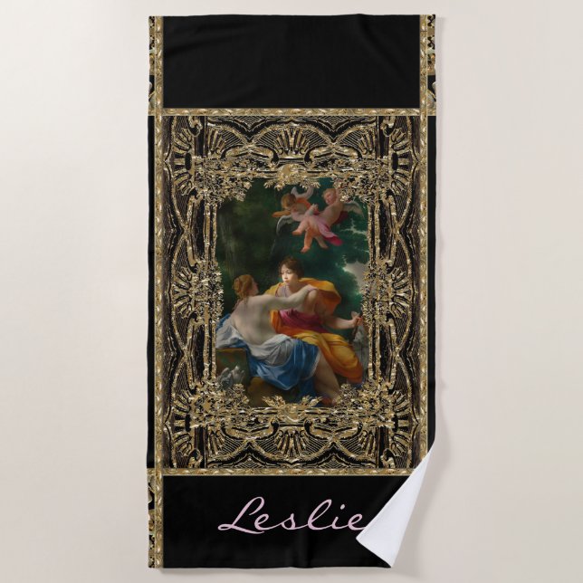 High Permission Baroque Monogram Beach Towel (Front)
