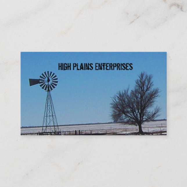 High Plains Windmill Business Card (Front)
