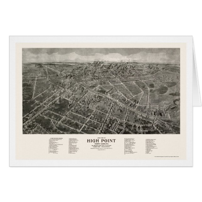 High Point, NC Panoramic Map - 1913 (Front Horizontal)
