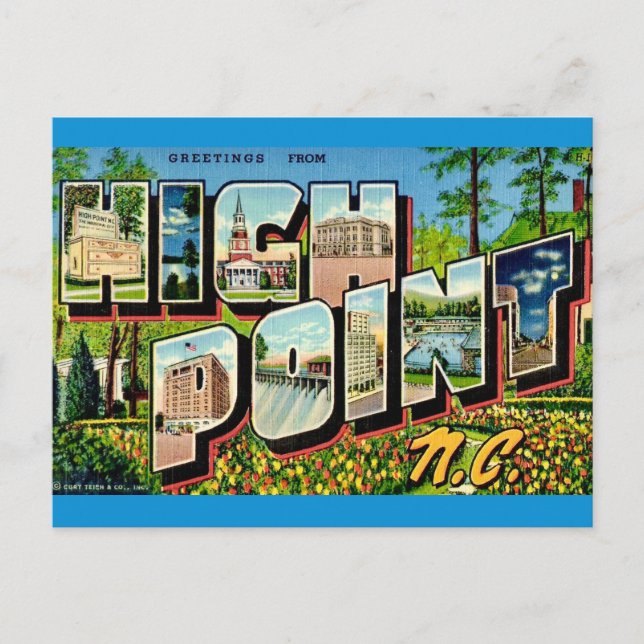 High Point North Carolina Postcard (Front)