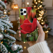 High-Poly Rose Bud - Artistic Geometric Phone Case