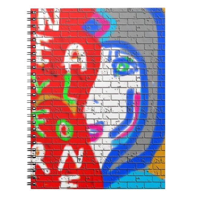 High Priestess Face Never Alone Graffiti Art Spiral Notebook (Front)
