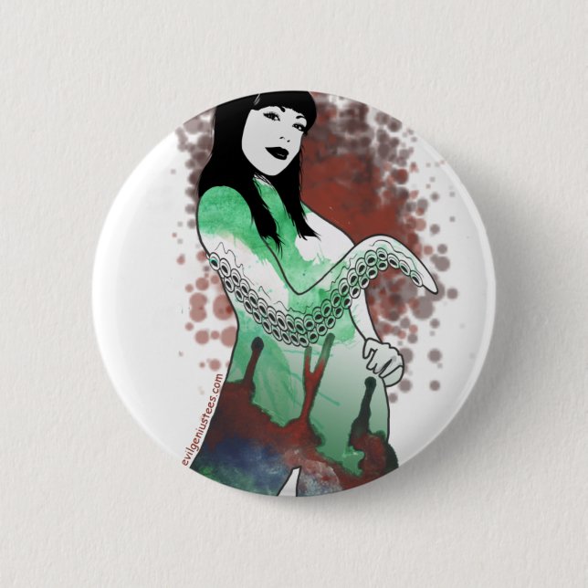 High priestess of Cthulhu 6 Cm Round Badge (Front)