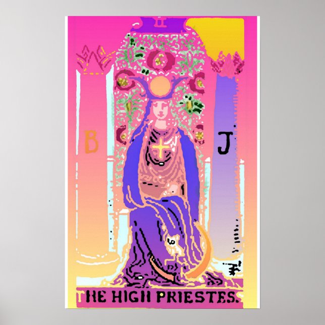 High Priestess Purple Pink Tarot Poster (Front)